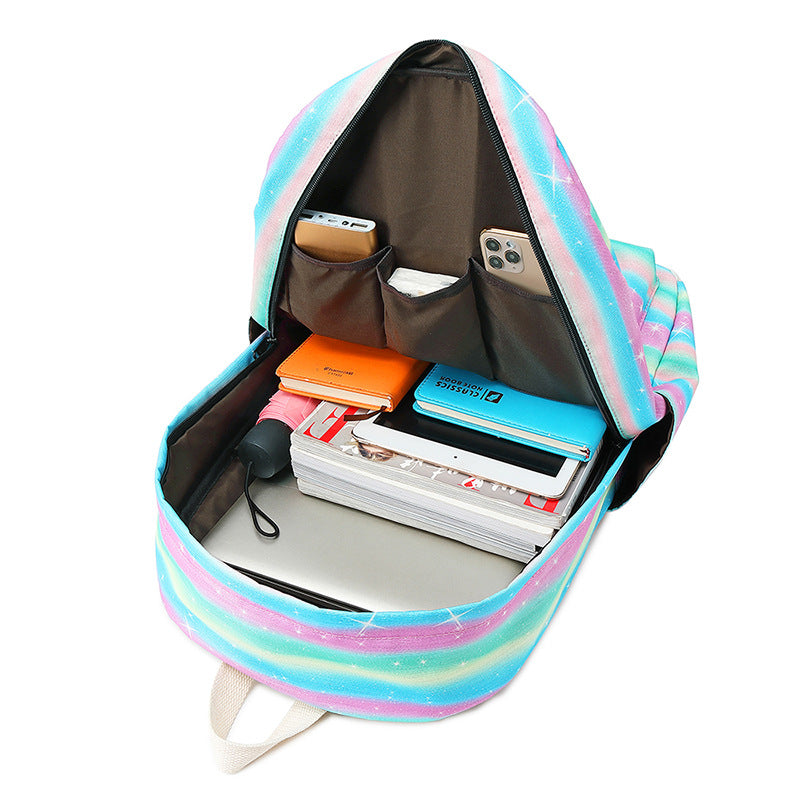Children's Female Color Waterproof Synthetic Material Large Elementary School Students' Schoolbags