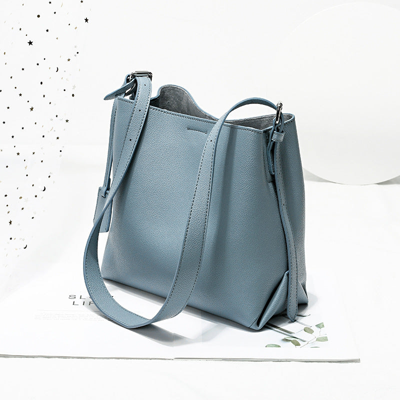 Women's Genuine Leather Cowhide Simple Commuter Elegant Shoulder Bags