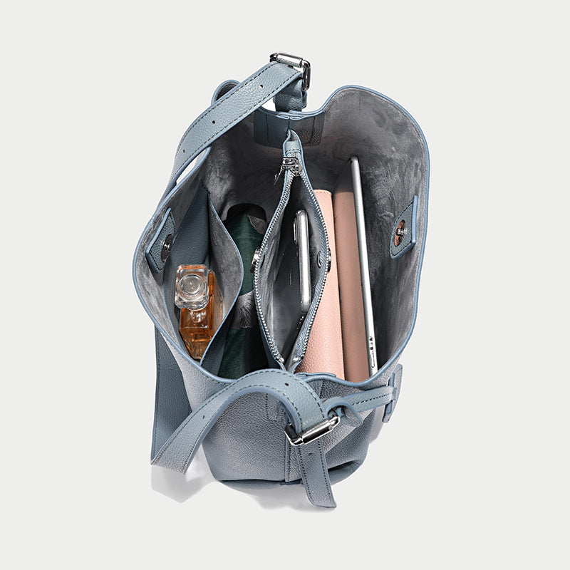 Women's Genuine Leather Cowhide Simple Commuter Elegant Shoulder Bags