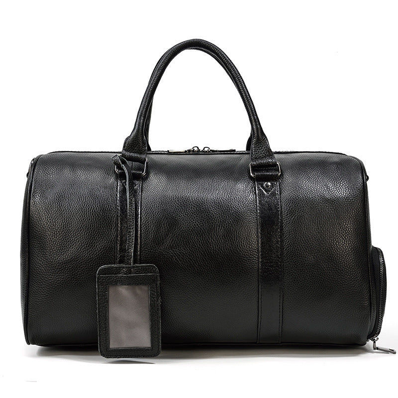 Men's Traveling Lychee Pattern Vintage Large Capacity Travel Bags