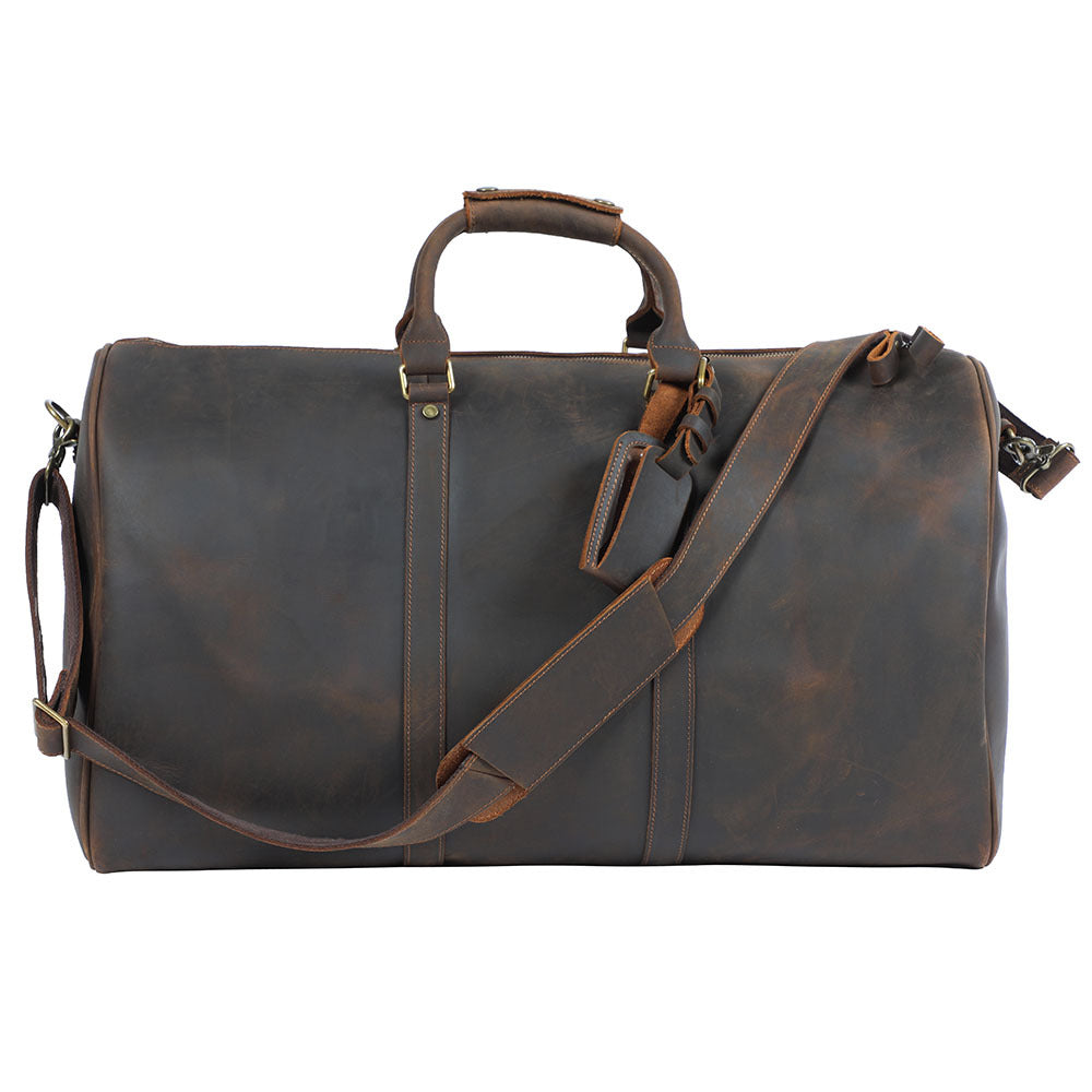 Men's Capacity First Layer Leather Duffel Handmade Travel Bags