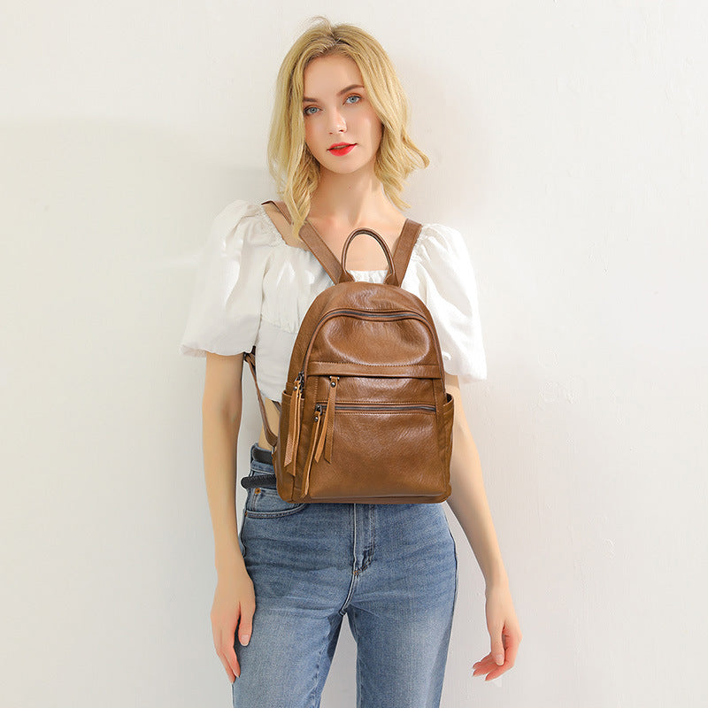 Women's Large Capacity Fashionable Soft Leather Bags