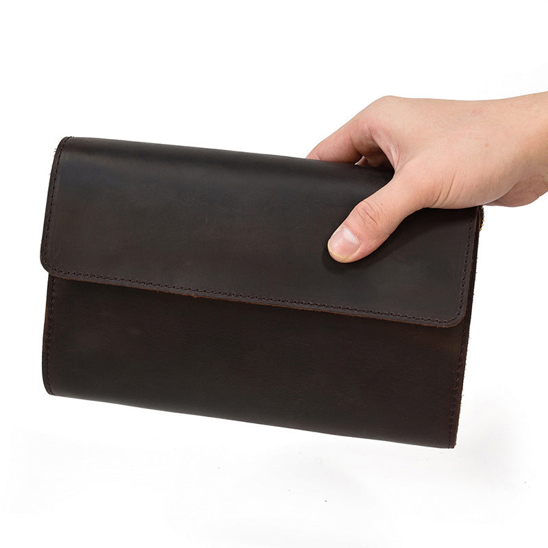 Men's Genuine Leather Clutch Retro Crazy Horse Men's Handbags