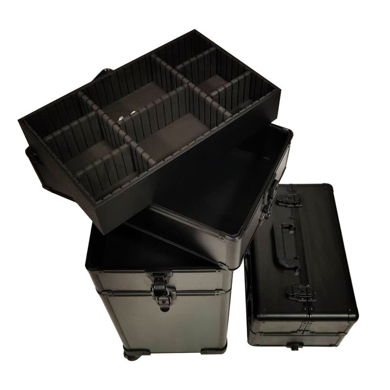 Aluminum Alloy Makeup Artist Large Capacity Wheeled Cosmetic Cases
