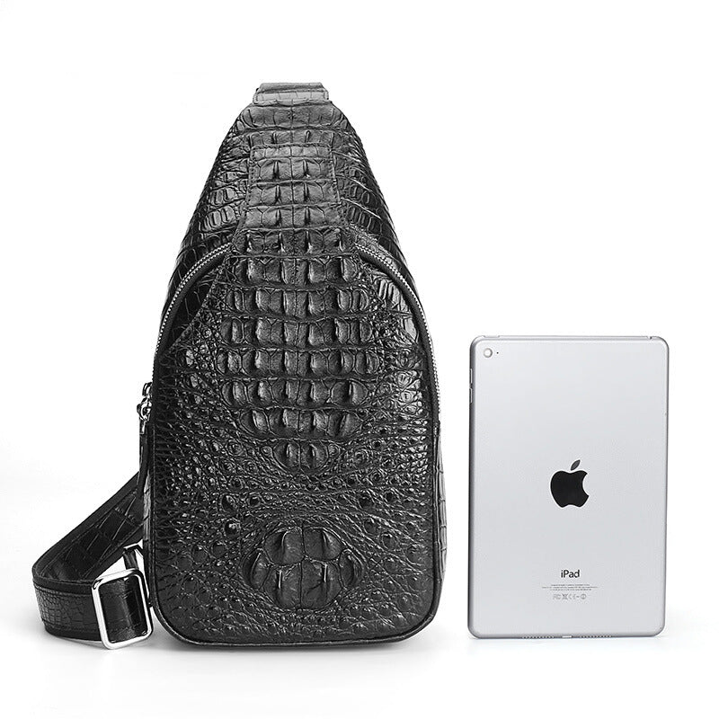 Men's Attractive Glamorous Crocodile Bone Leather Men's Chest Bags