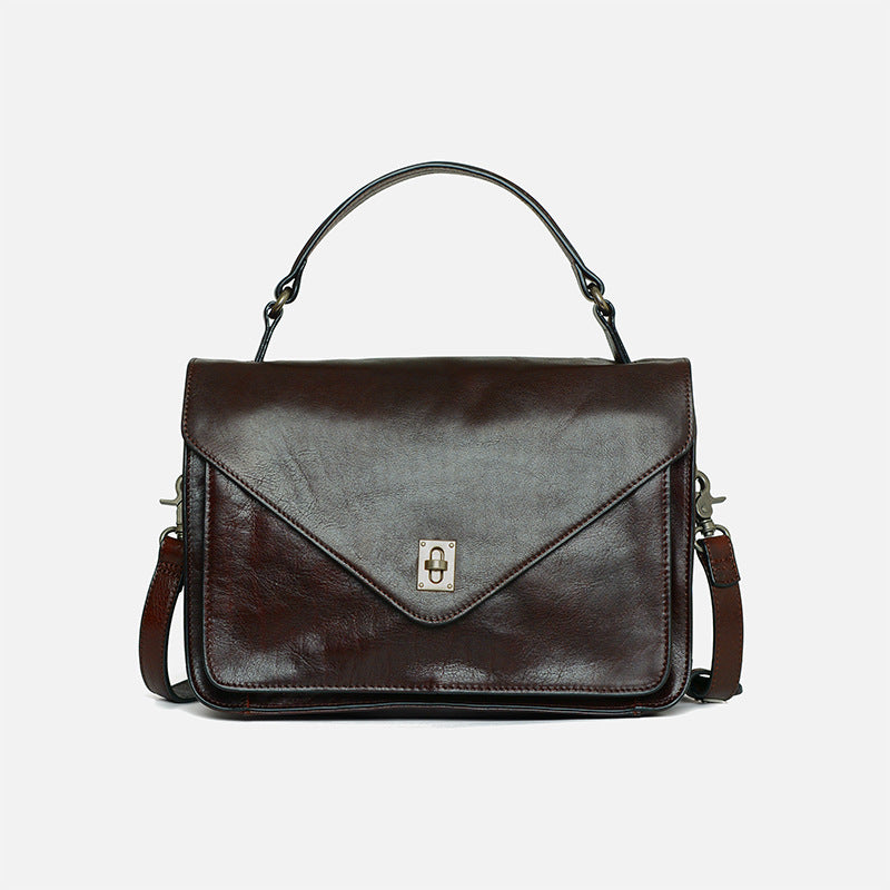 Women's First Layer Cowhide Vegetable Tanned Fashion Handbags