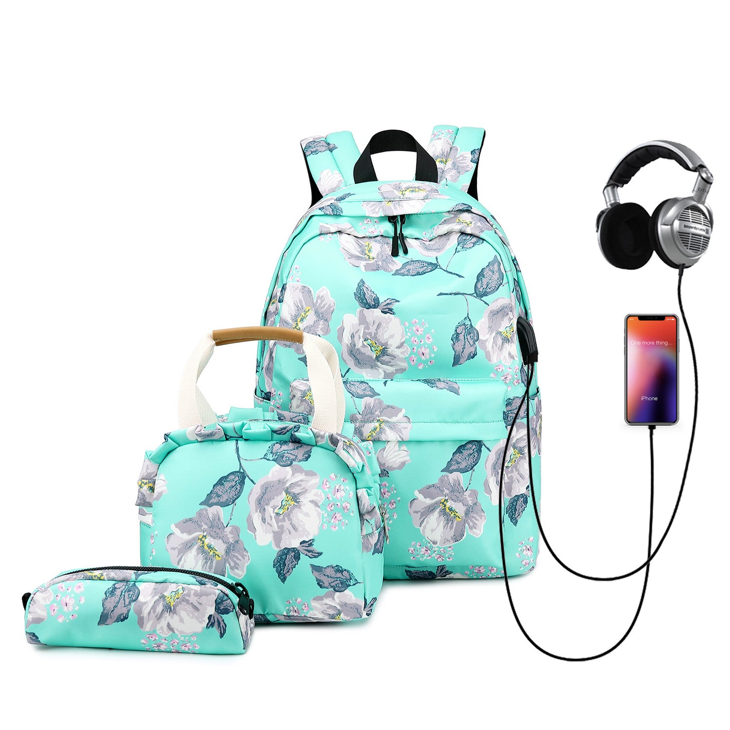 Women's High Large Capacity Fashion Flower Oxford Backpacks