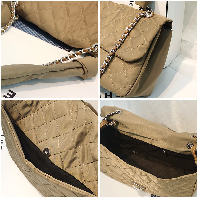Women's Rhombus Chain Korean Fashion Oxford Cloth Shoulder Bags