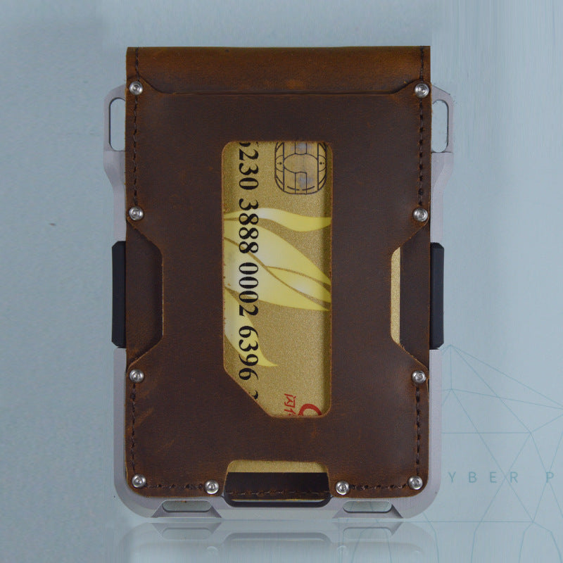 Men's Charming Brush Metal Aluminum Alloy Card Holder