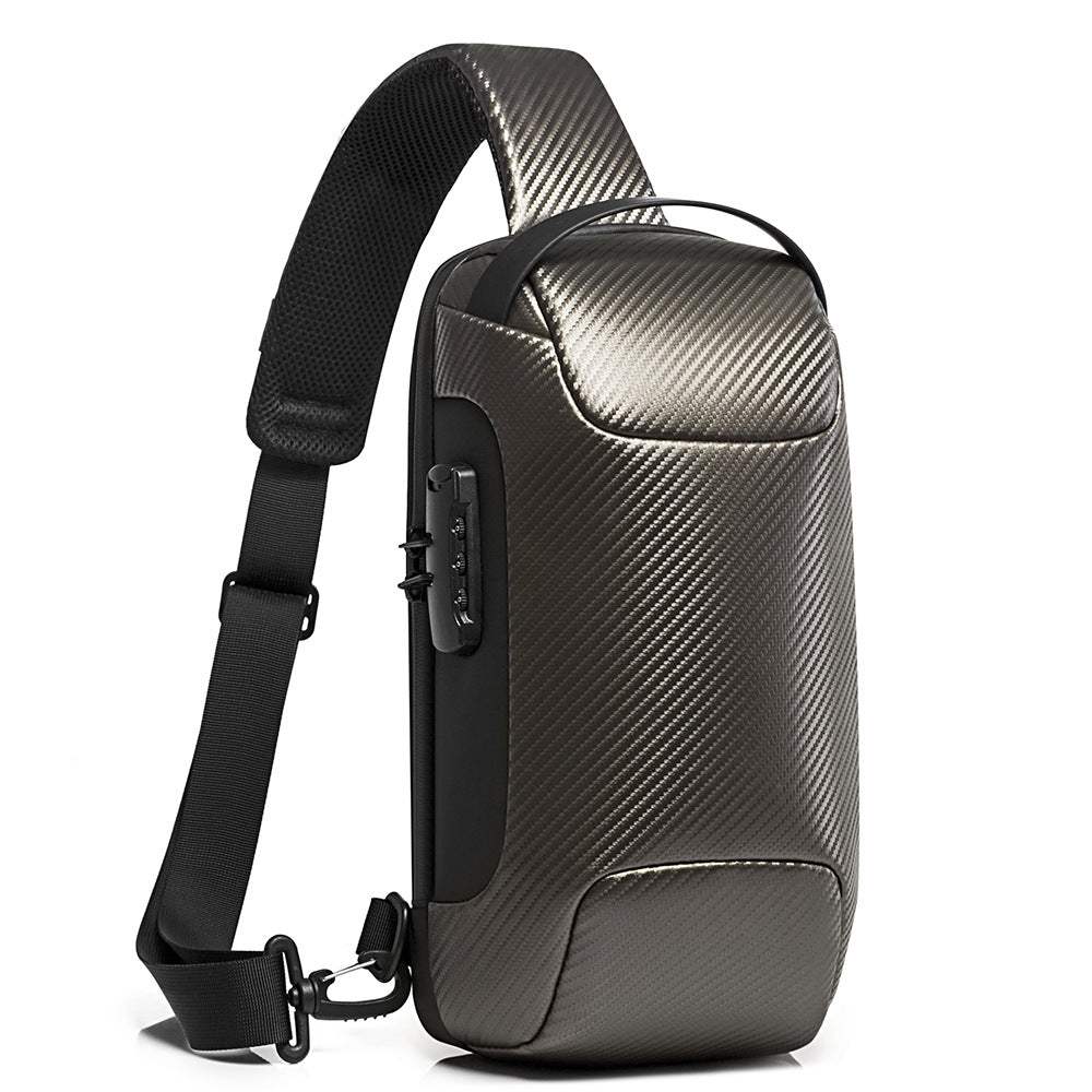 Men's Fashion Carbon Fiber Waterproof With Men's Chest Bags