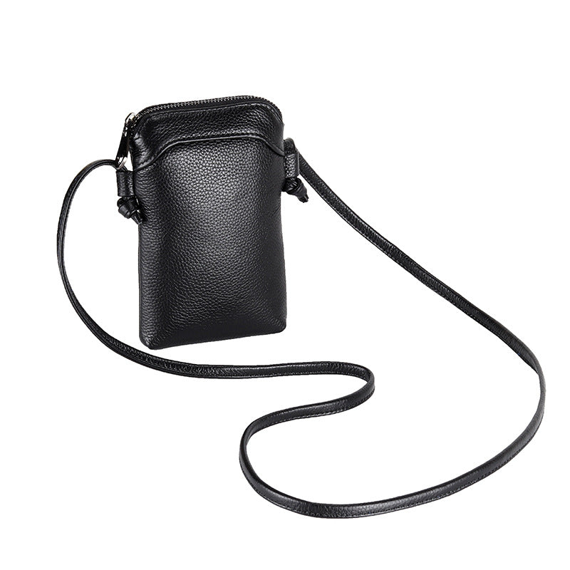 Women's Genuine Leather Vertical Mini Lightweight Soft Phone Bags
