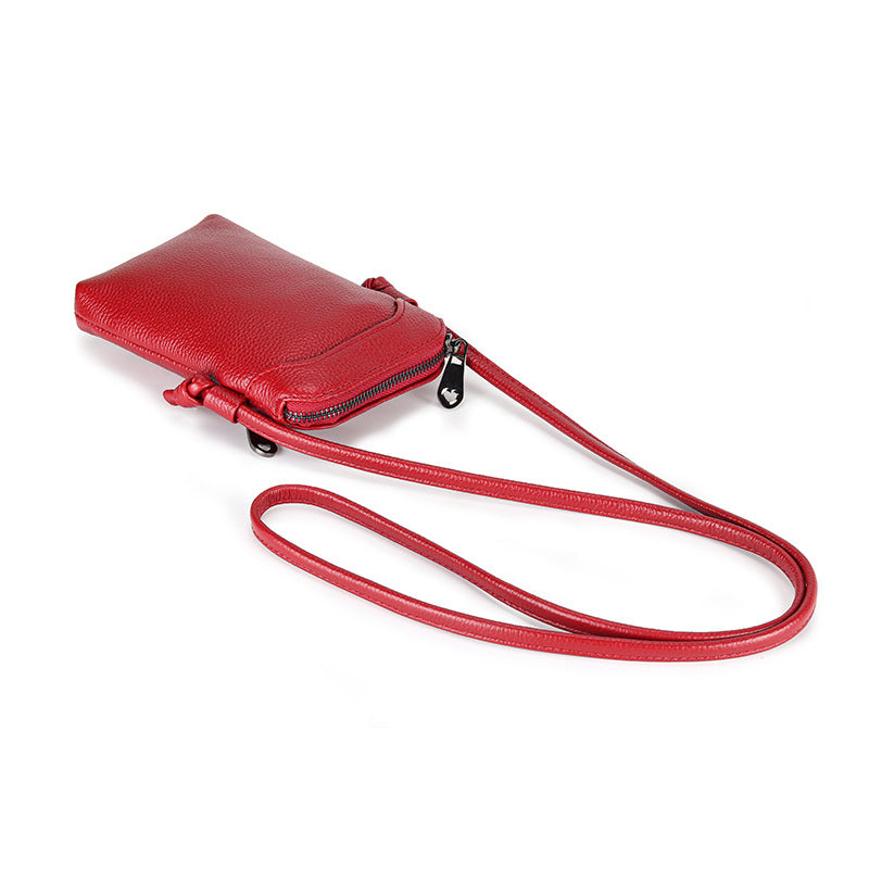 Women's Genuine Leather Vertical Mini Lightweight Soft Phone Bags