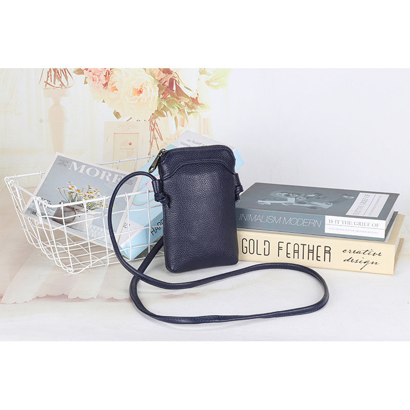 Women's Genuine Leather Vertical Mini Lightweight Soft Phone Bags
