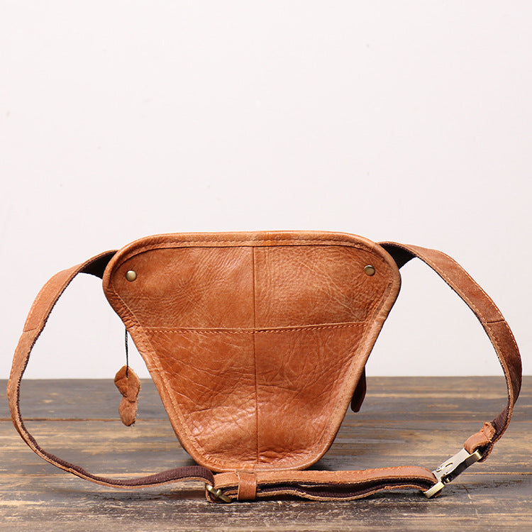 Women's & Men's & Source Matte Leather Cowhide Large Men's Waist Packs