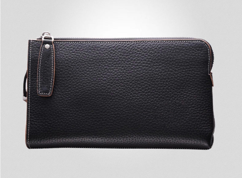 Men's Genuine Leather Clutch Cowhide Zipper Korean Men's Handbags