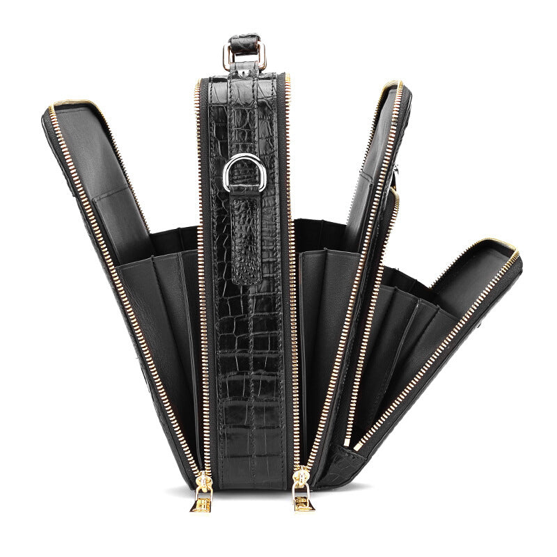 Men's Light Luxury Crocodile Leather Business Live Men's Shoulder Bags