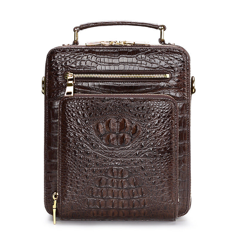 Men's Light Luxury Crocodile Leather Business Live Men's Shoulder Bags