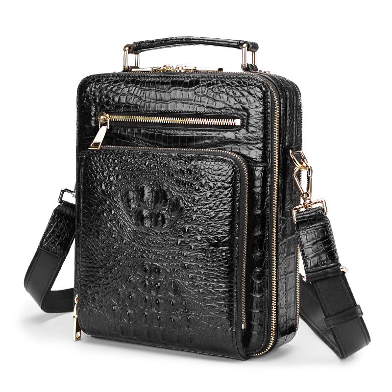 Men's Light Luxury Crocodile Leather Business Live Men's Shoulder Bags