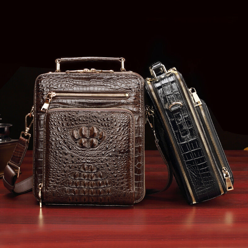 Men's Light Luxury Crocodile Leather Business Live Men's Shoulder Bags