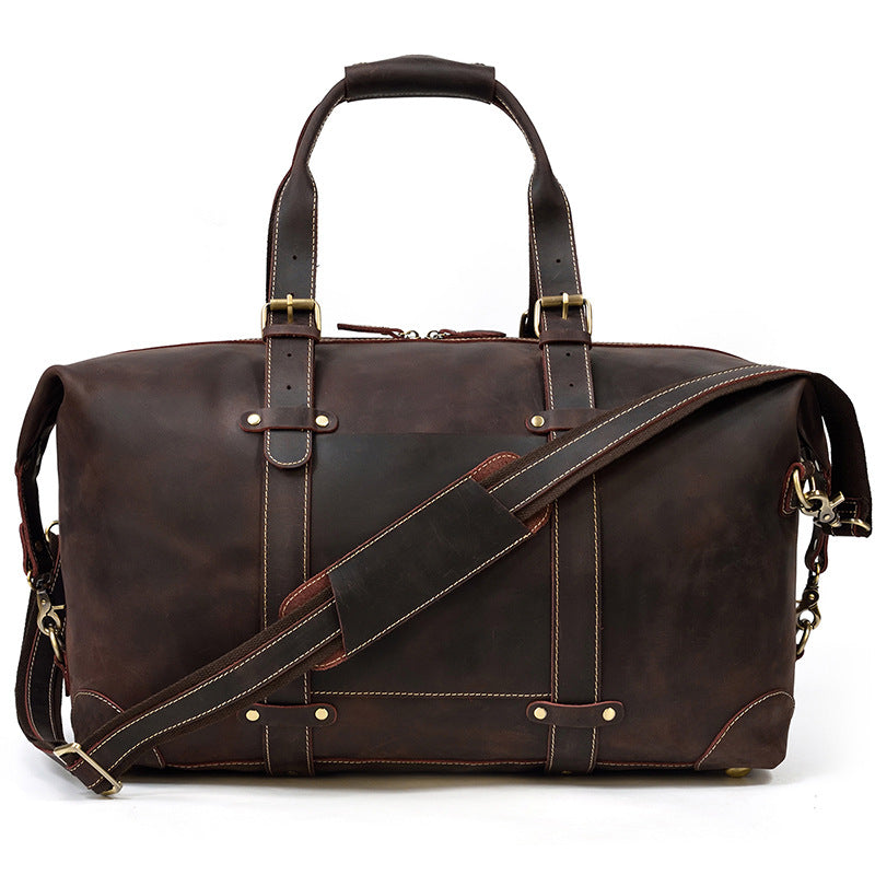 Men's Traveling Crazy Horse Leather Vintage Fitness Luggage