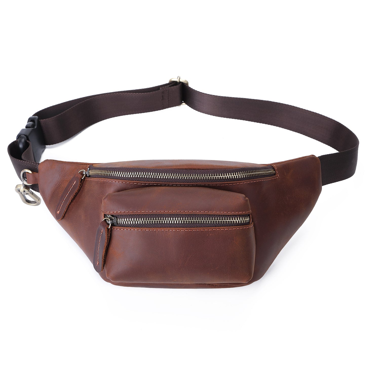 Men's Retro Crazy Horse Leather First Layer Men's Waist Packs