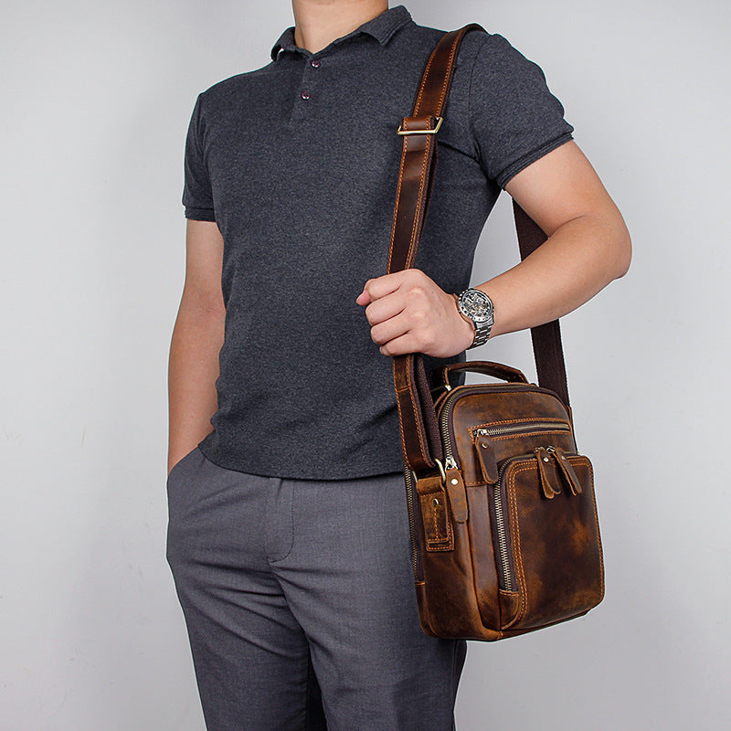 Beautiful Innovative Genuine Leather Crazy Horse Men's Messenger Bags