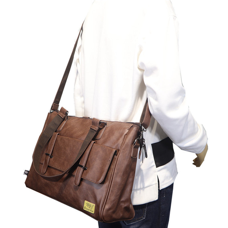 Men's Three Boxes Fashion Business One Big Men's Shoulder Bags