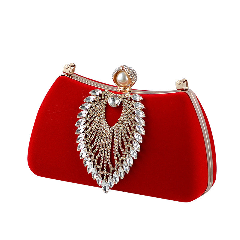 Women's Retro Style Drill Diamond Veet Banquet Handbags