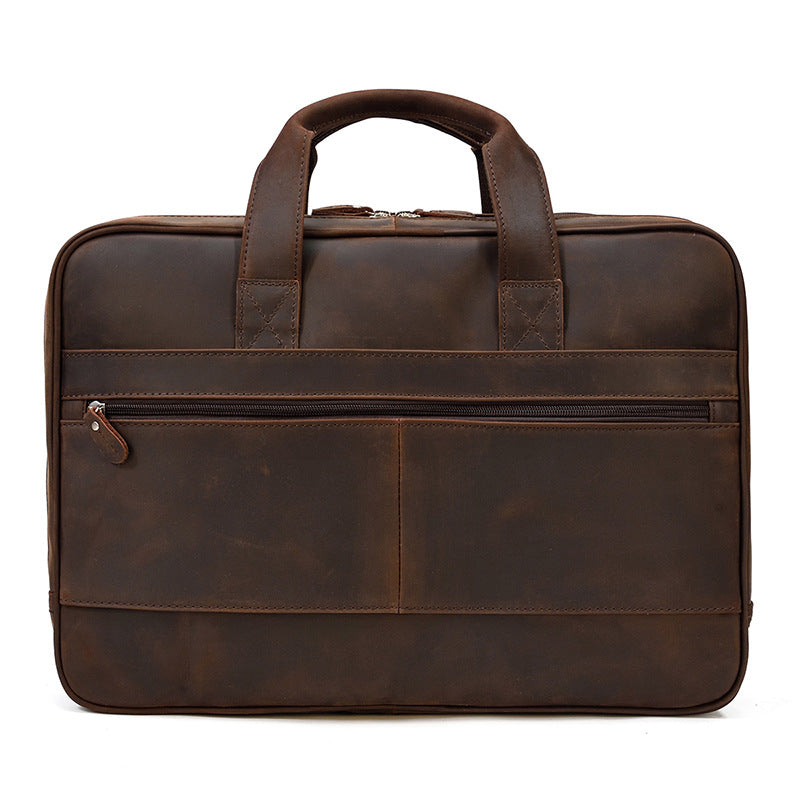 Men's Crazy Horse Leather Business Vintage Commuter Men's Handbags