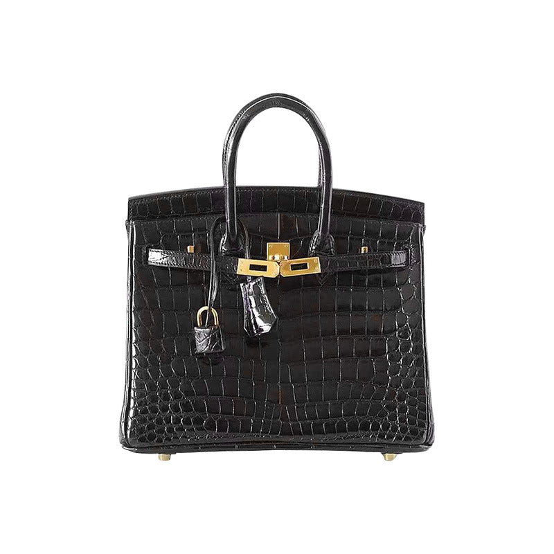 Women's Crocodile Pattern Cowhide Big Commuter Bridal Shoulder Bags
