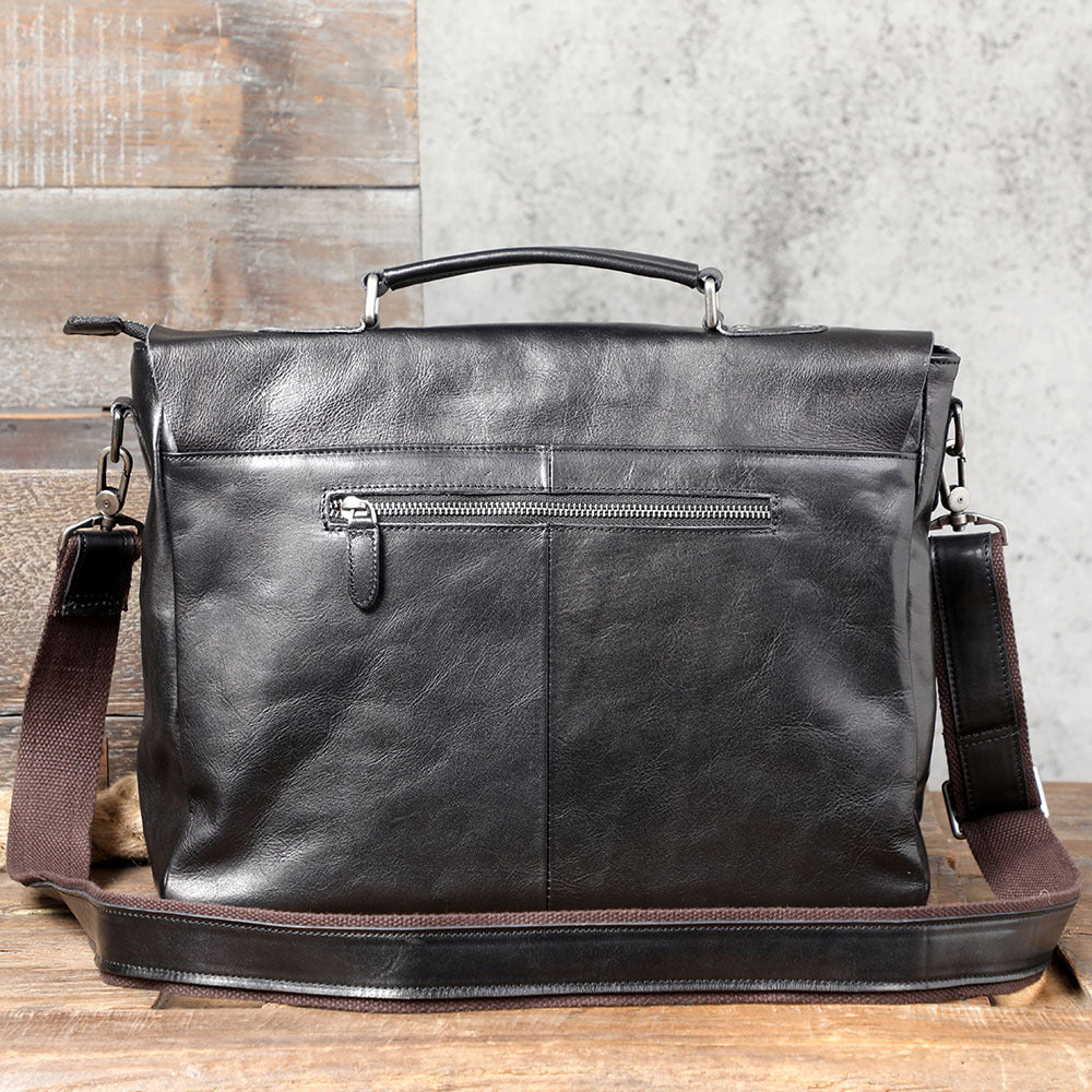 Men's First Layer Cowhide Leather Genuine Portable Men's Messenger Bags