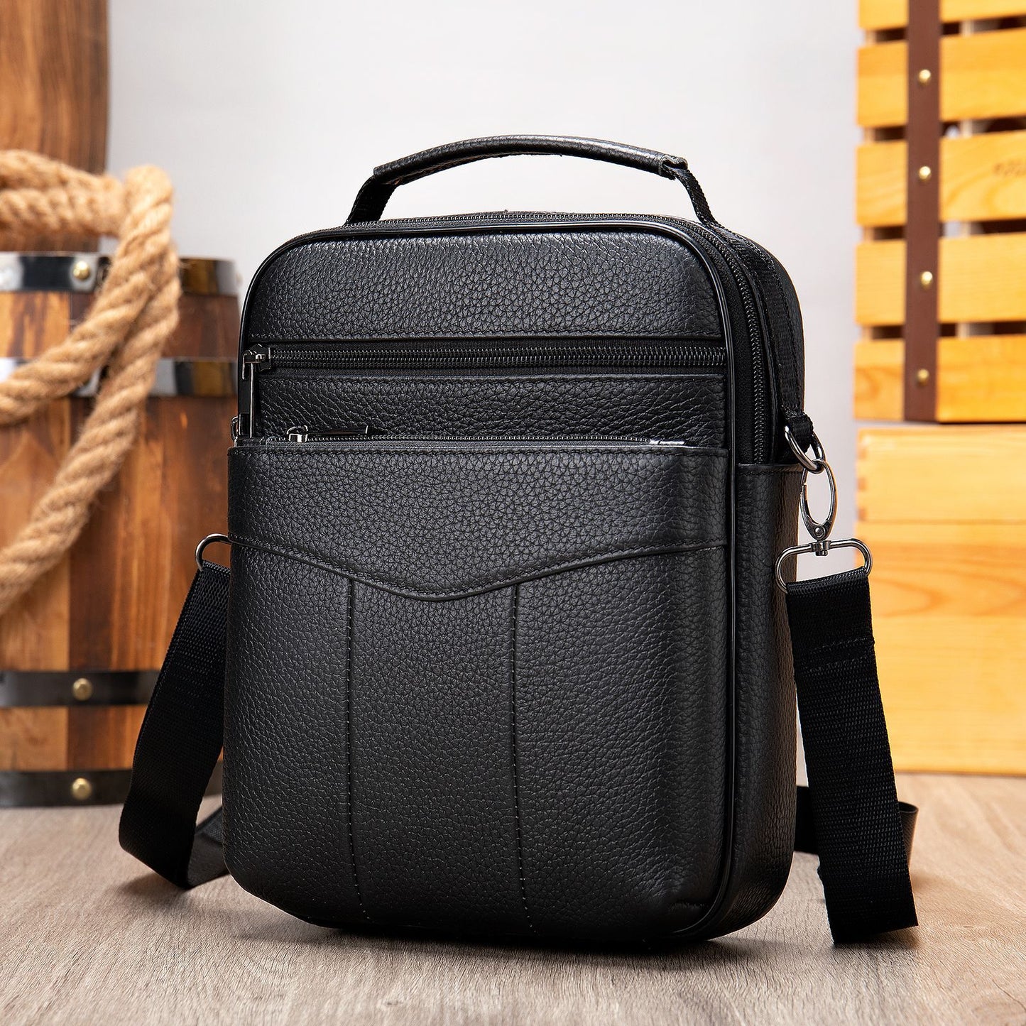 Men's Business Leather Top Layer Cowhide Fashion Men's Shoulder Bags