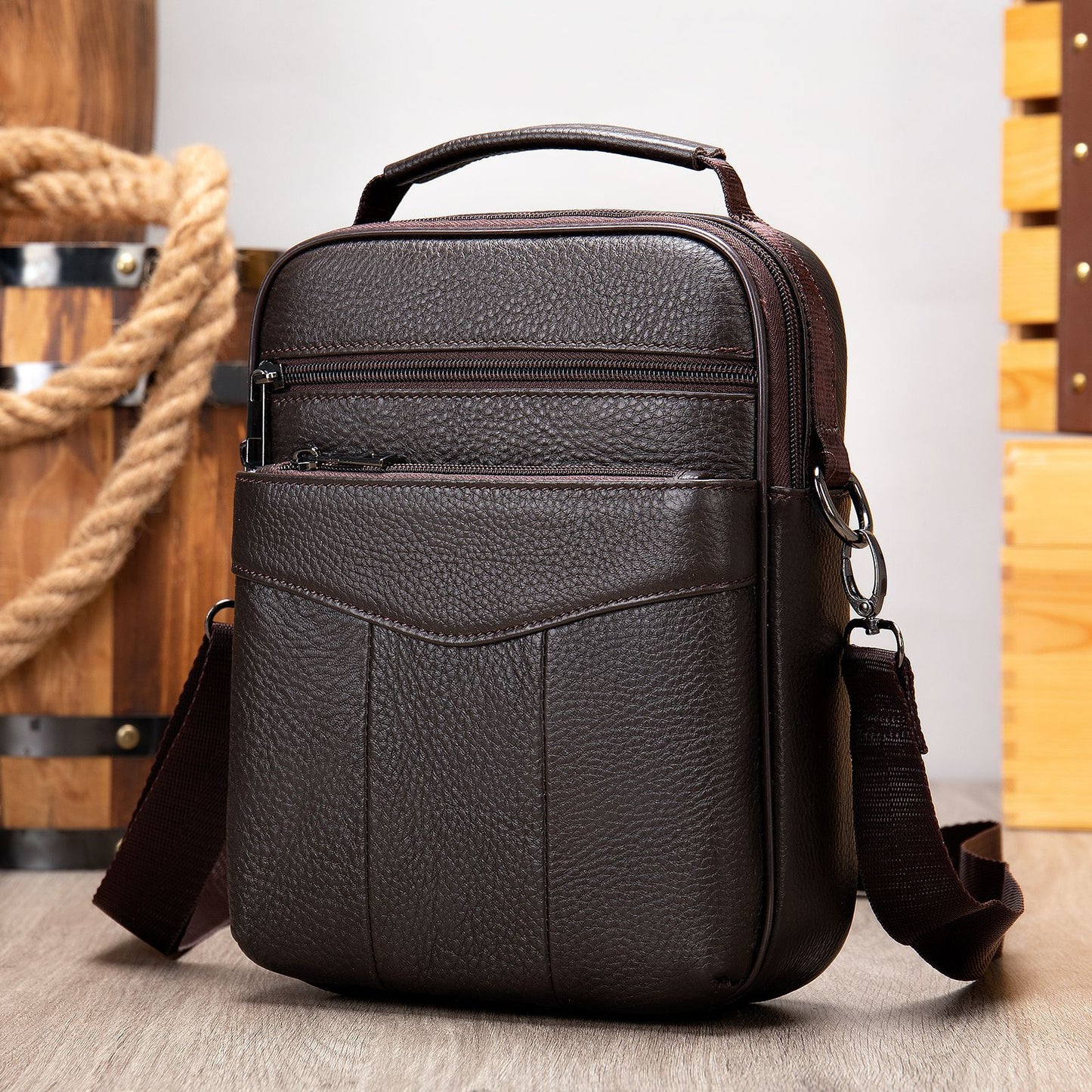 Men's Business Leather Top Layer Cowhide Fashion Men's Shoulder Bags