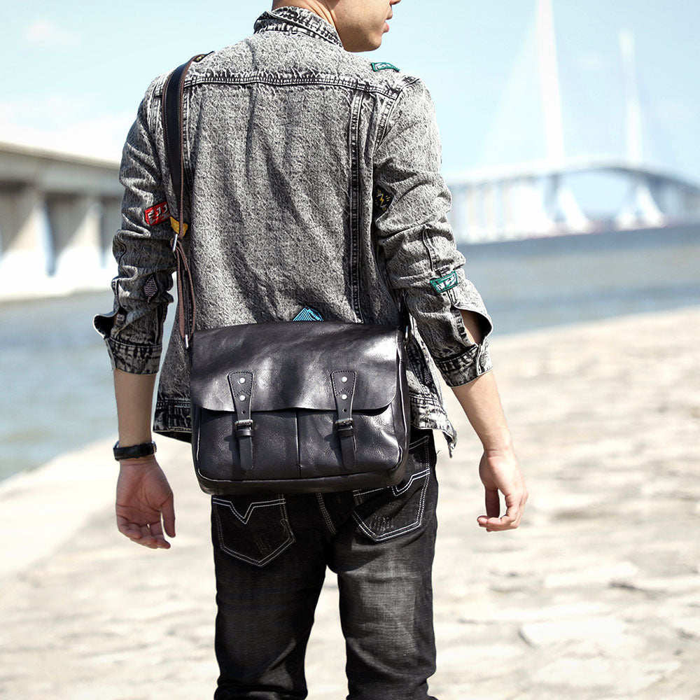 Men's Layer Cowhide Leather Genuine Portable Difference Men's Messenger Bags