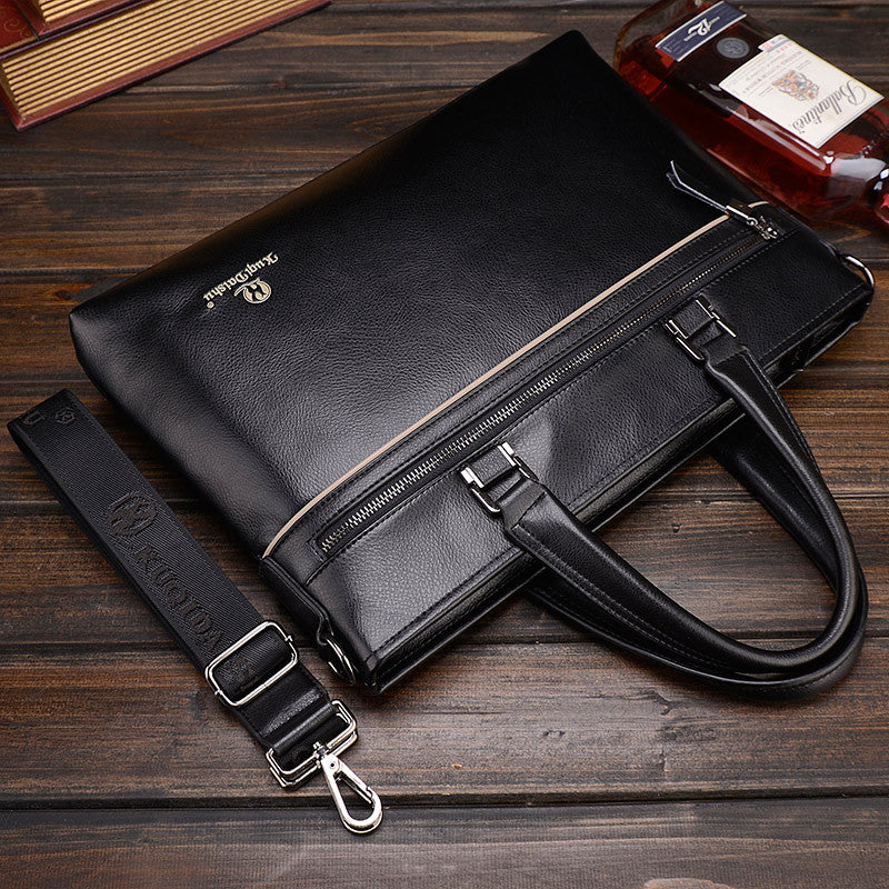 Men's Business Full Leather One Combination Horizontal Men's Messenger Bags