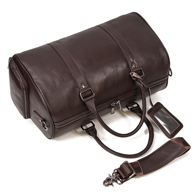 Men's Traveling Litchi Pattern Vintage Fashion Blue Travel Bags