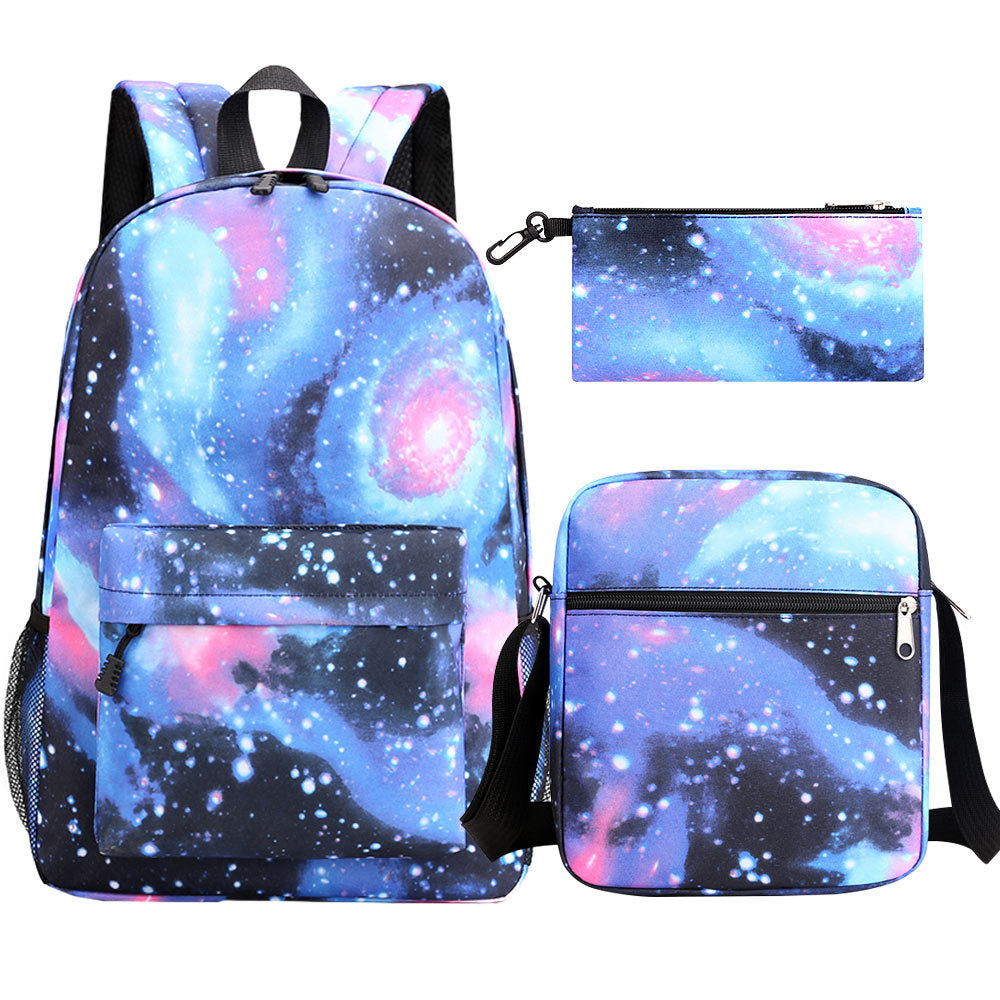 Women's & Men's & Popular Starry Sky Youth Three-piece Backpacks