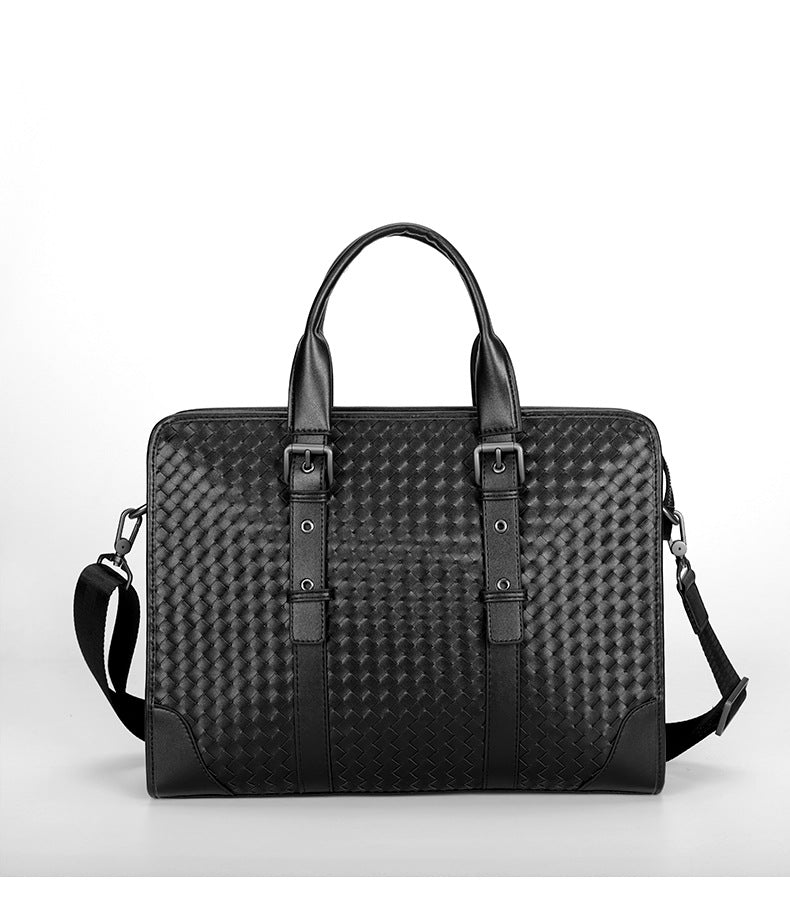 Elegant Men's Classic Business Hand-held Woven Men's Handbags