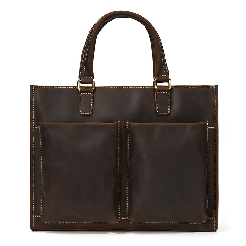 Men's Leather Crazy Horse Business Computer Men's Briefcases