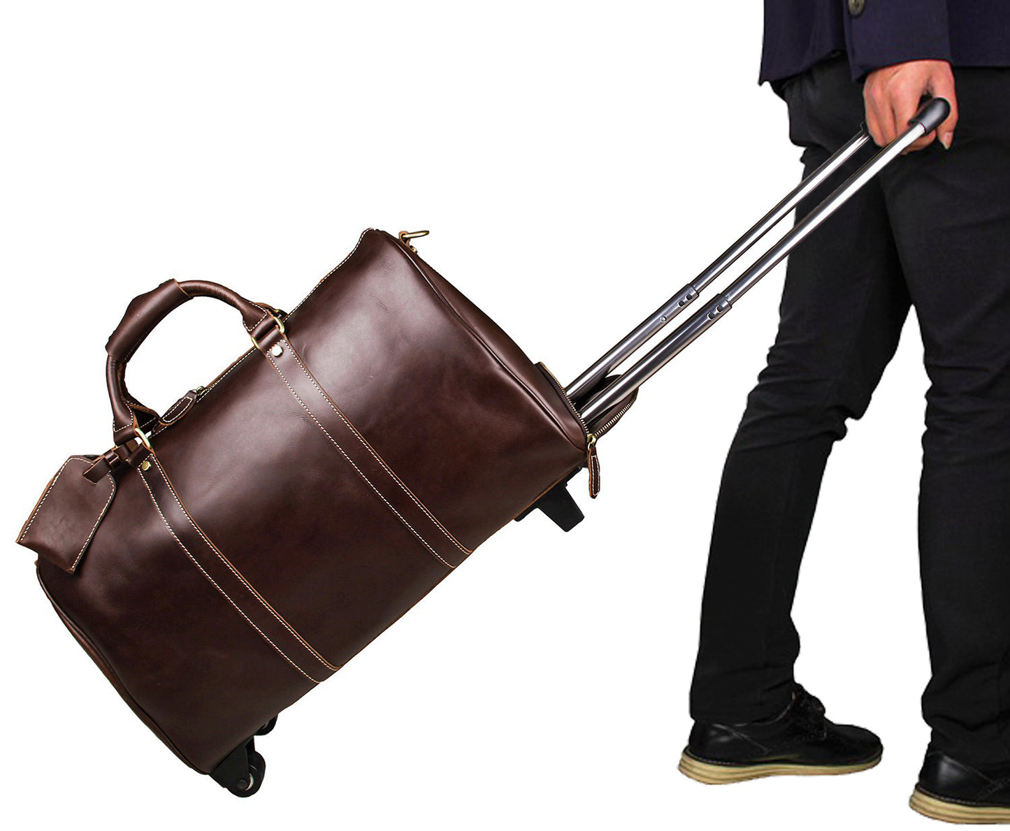 Men's Trendy Leather Large Capacity Durable Travel Bags
