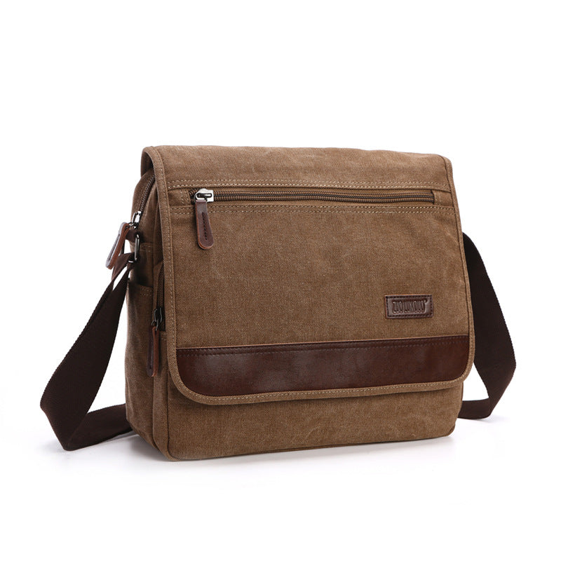 Men's Fashion Solid Color Canvas Korean Men's Messenger Bags