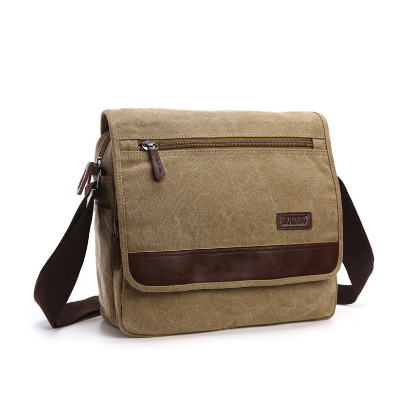 Men's Fashion Solid Color Canvas Korean Men's Messenger Bags