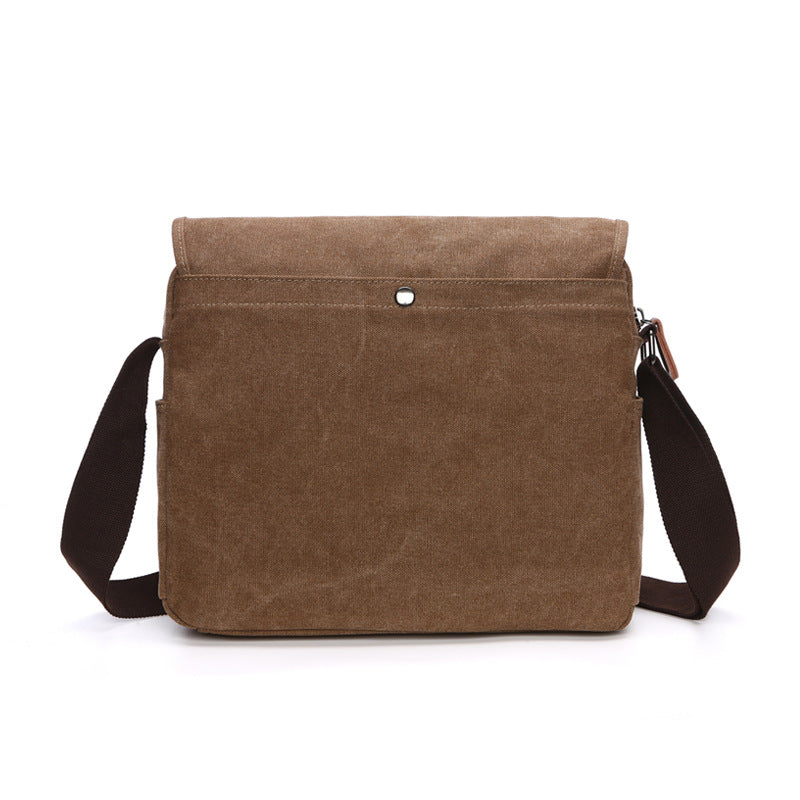 Men's Fashion Solid Color Canvas Korean Men's Messenger Bags