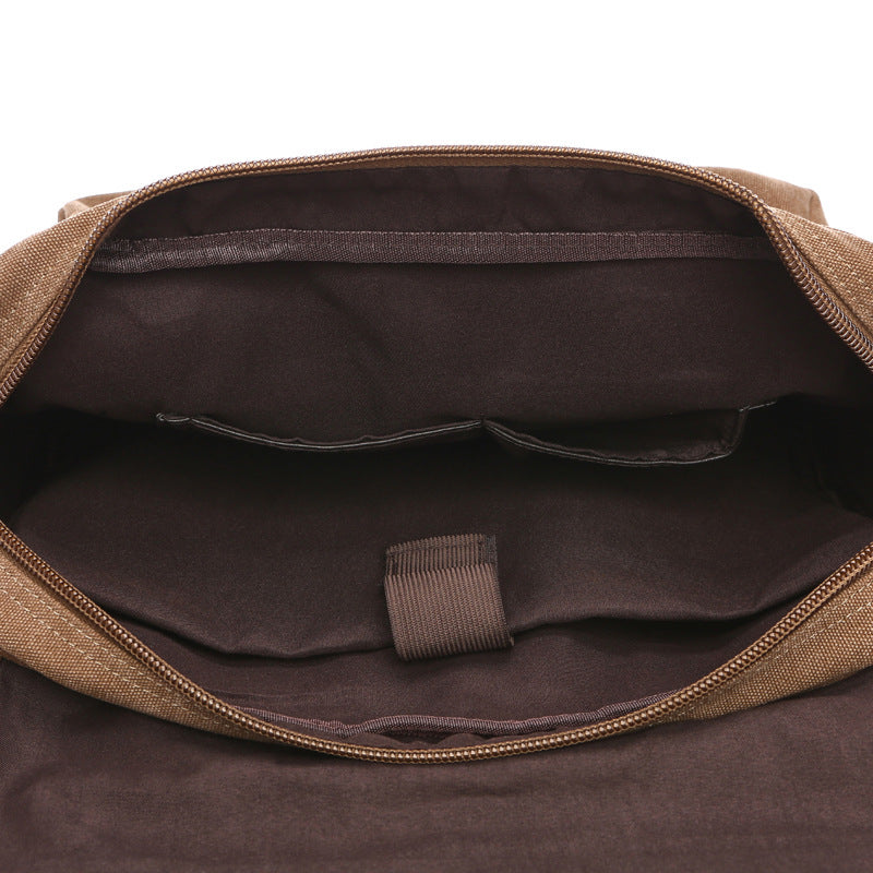 Men's Fashion Solid Color Canvas Korean Men's Messenger Bags