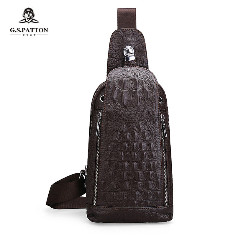 Men's Beautiful Versatile Crocodile Pattern Leather Bags