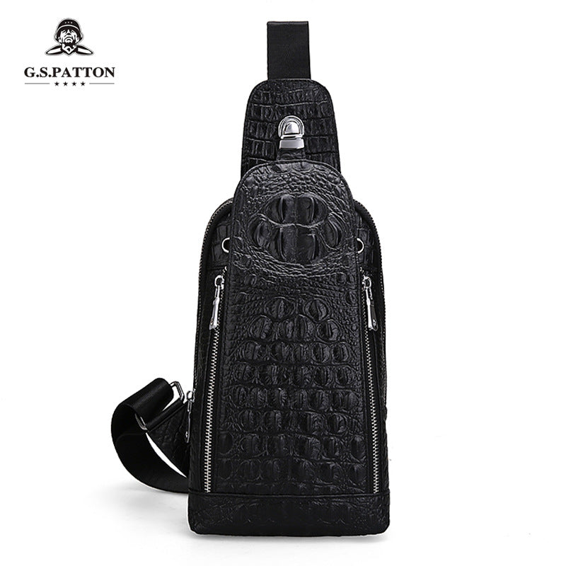 Men's Beautiful Versatile Crocodile Pattern Leather Bags