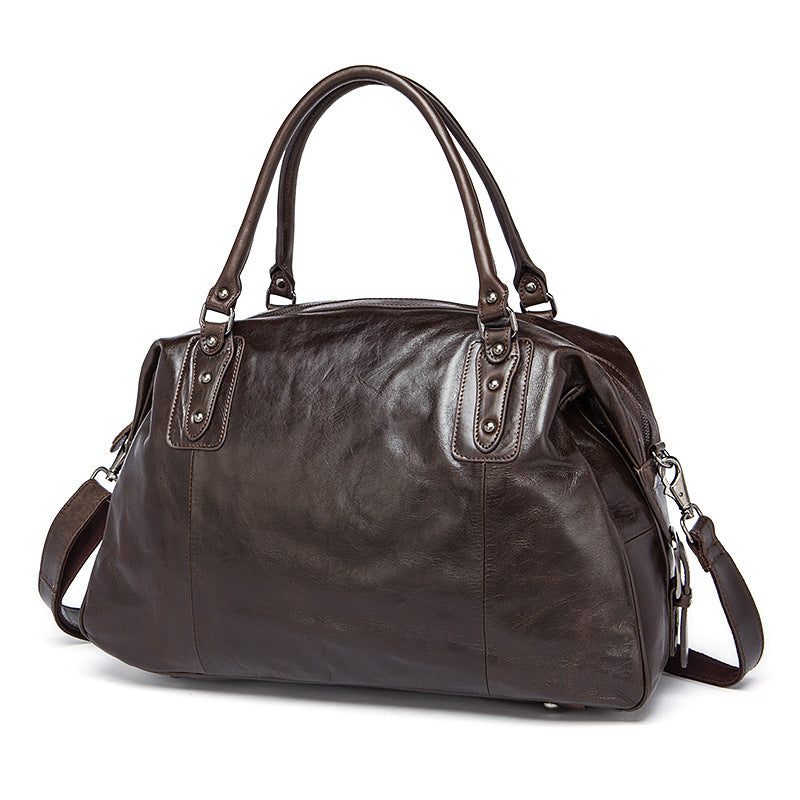 Leather Vintage Genuine Short Business Trip Travel Bags