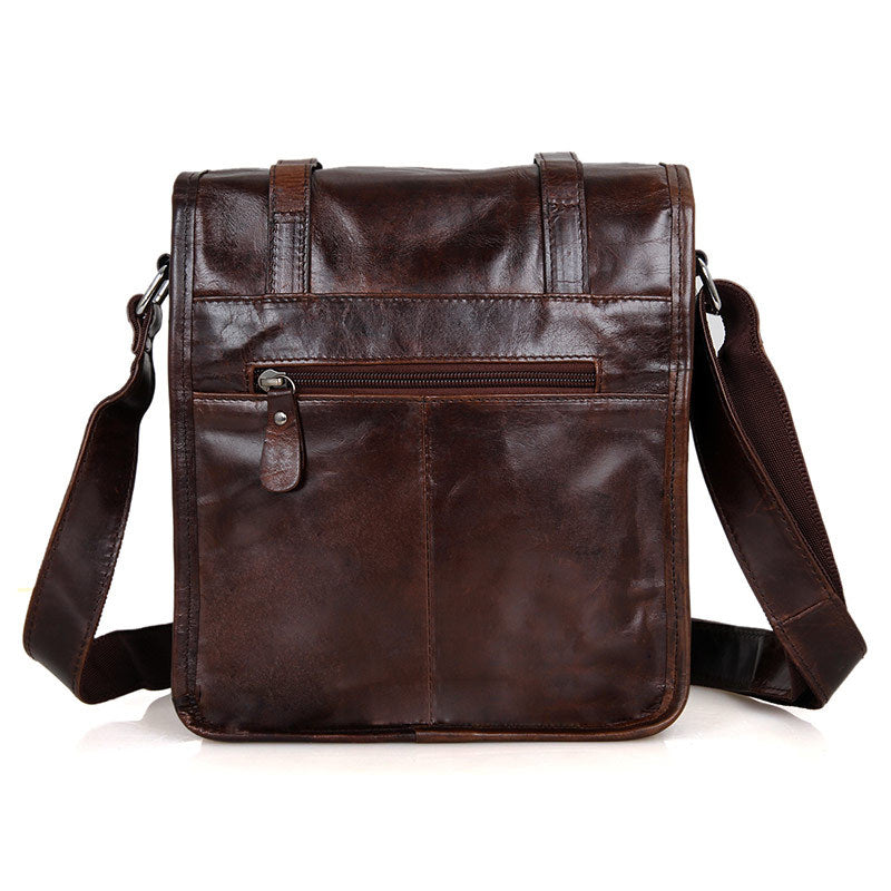 Men's Vintage Genuine Leather Oil Wax First Men's Messenger Bags