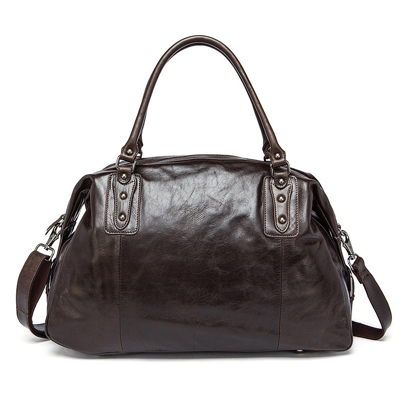 Leather Vintage Genuine Short Business Trip Travel Bags