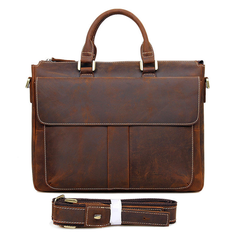 Men's Business Trip Computer Top Layer Cowhide Men's Briefcases